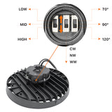 LED UFO High Bay Light 3CCT Tunable 3 Wattage Adjustable 3 Beam Angle Switchable