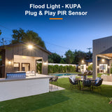 LED Flood Light 3CCT Tunable 3 Wattage Adjustable with Plug and Play PIR Sensor